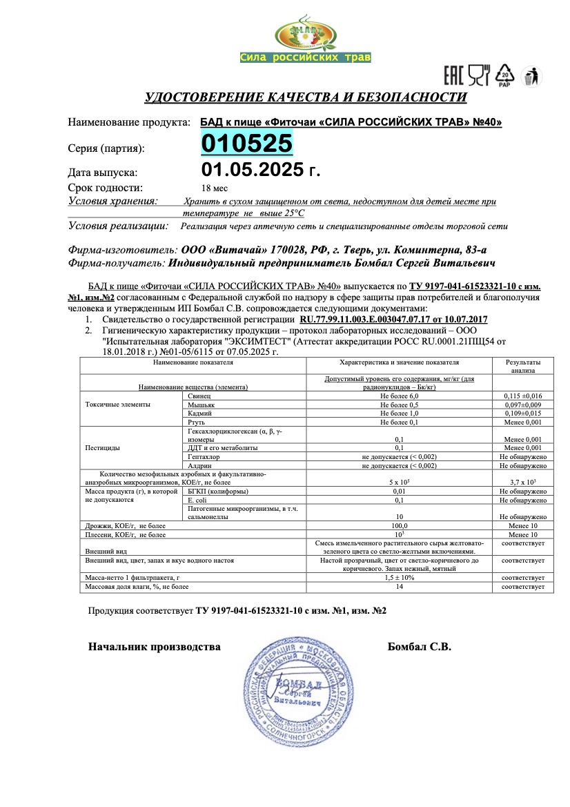 Паспорт №052025